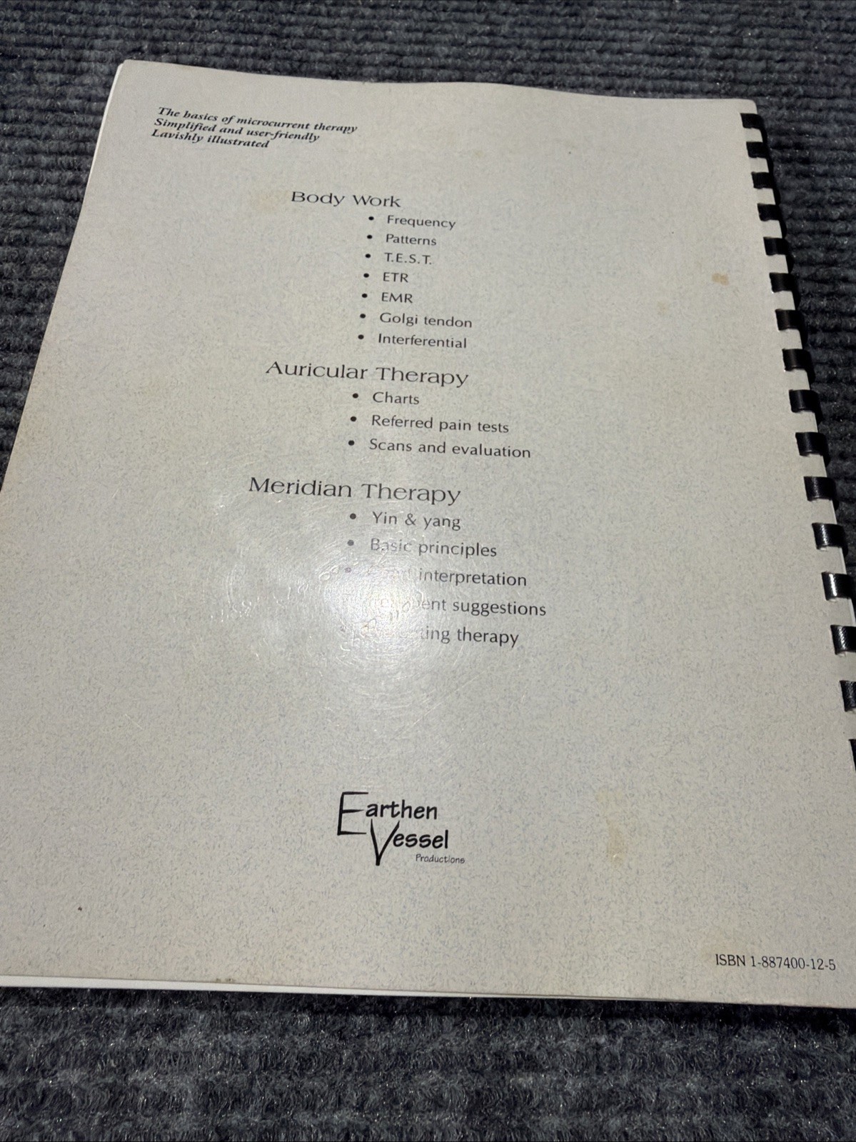 Basic Microcurrent Therapy Accupoint & Body Work Manual Carolyn Wing Greenlee